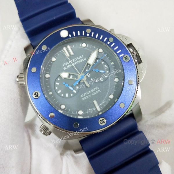 Copy Panerai Luminor Submersible PAM00982 Watch SS Blue Bezel Copy Panerai Luminor Submersible PAM00982 Watch SS Blue Bezel