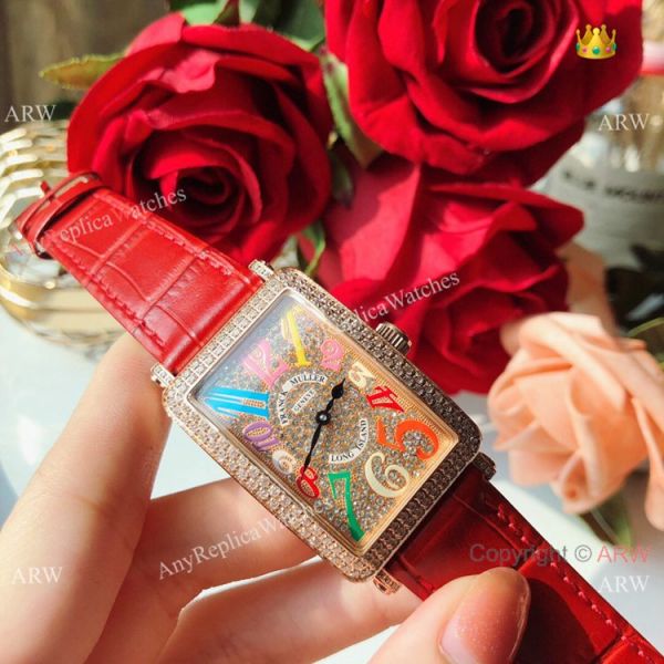 New Fake Franck Muller Long Island Color Dreams 26mm Watch Rose Gold Diamond New Fake Franck Muller Long Island Color Dreams 26mm Watch Rose Gold Diamond