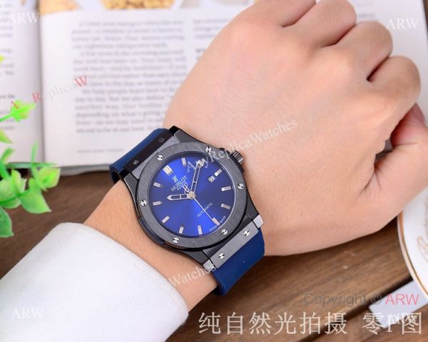 Copy Hublot Classic Fusion 42mm Watch SS Black Bezel Copy Hublot Classic Fusion 42mm Watch SS Black Bezel