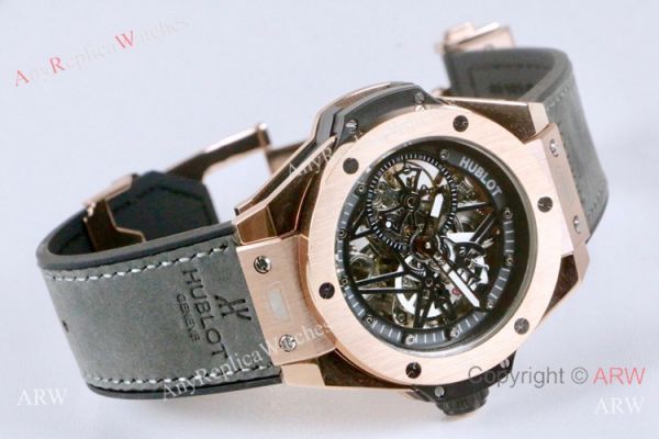 Best Fake Hublot Geneve Big Bang Skeleton Dial Rose Gold Watch 45mm Best Fake Hublot Geneve Big Bang Skeleton Dial Rose Gold Watch 45mm
