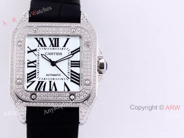 Buy Replica Cartier Santos Diamond Automatic Wrist SS Chocolate Dial Buy Replica Cartier Santos Diamond Automatic Wrist SS Chocolate Dial