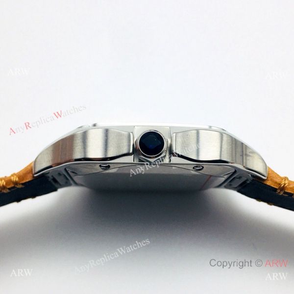 (GB) SWISS Replica Cartier Santos De SS Brown Leather Strap Watch (GB) SWISS Replica Cartier Santos De SS Brown Leather Strap Watch
