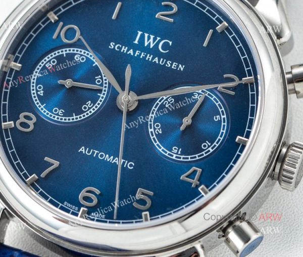 Swiss 7750 IWC Schaffhausen Portuguese Replica Watch SS Blue Leather Strap Swiss 7750 IWC Schaffhausen Portuguese Replica Watch SS Blue Leather Strap