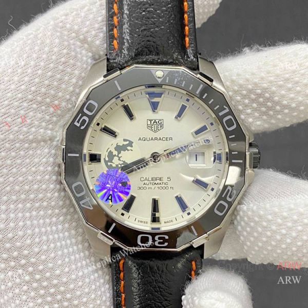 AAA Quality Copy Tag Heuer Aquaracer Calibre 5 White Dial Watches 43mm AAA Quality Copy Tag Heuer Aquaracer Calibre 5 White Dial Watches 43mm