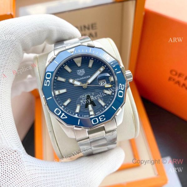 AAA Replica Tag Heuer Aquaracer Calibre 5 Blue Rubber Strap Watches AAA Replica Tag Heuer Aquaracer Calibre 5 Blue Rubber Strap Watches