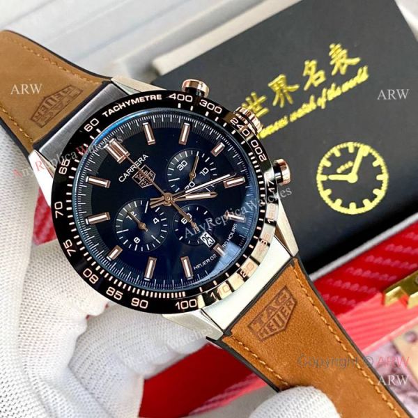 New Replica Tag Heuer Carrera Heuer 02 Watches Black Leather Strap New Replica Tag Heuer Carrera Heuer 02 Watches Black Leather Strap