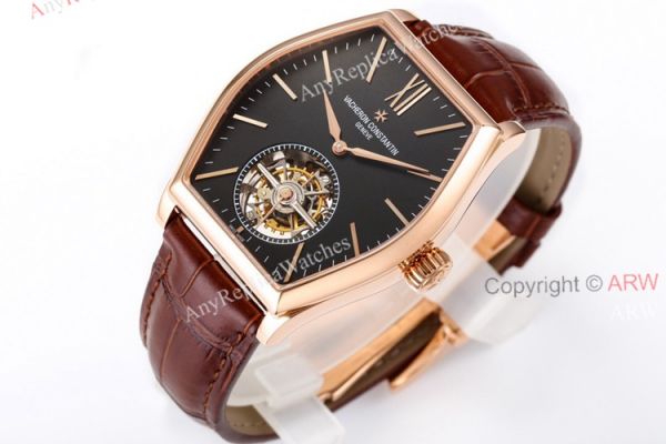 New Vacheron Constantin Malte Real Tourbillon Black Face Rose Gold High End Replica Watches For Men New Vacheron Constantin Malte Real Tourbillon Black Face Rose Gold High End Replica Watches For Men