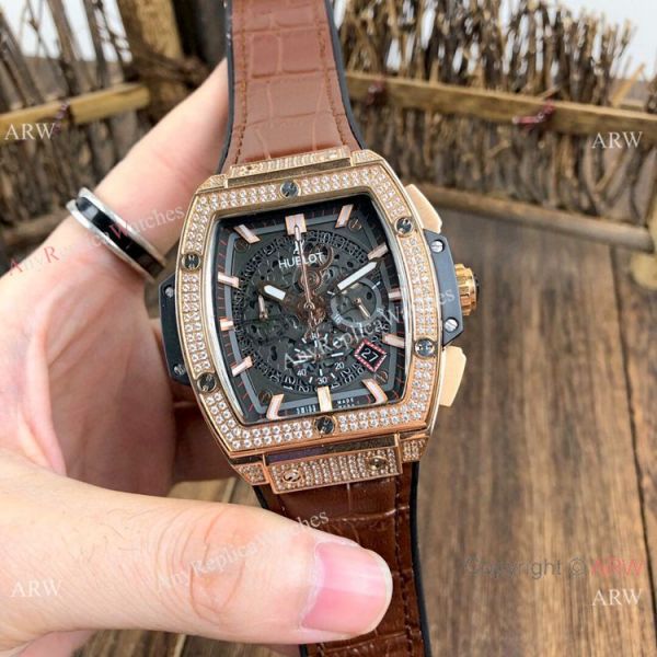 Hublot MP-06 Senna Replica Waches Rose Gold Diamond Case Hublot MP-06 Senna Replica Waches Rose Gold Diamond Case