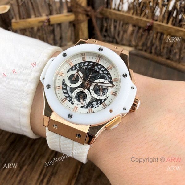 Copy Hublot Big Bang Evolution 44mm Watches Rose Gold Ceramic Bezel Copy Hublot Big Bang Evolution 44mm Watches Rose Gold Ceramic Bezel