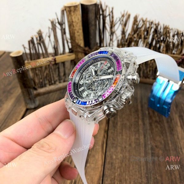 Hublot Big Bang Unico Chronograph Replica Rainbow Bezel Hublot Transparent Watch Hublot Big Bang Unico Chronograph Replica Rainbow Bezel Hublot Transparent Watch