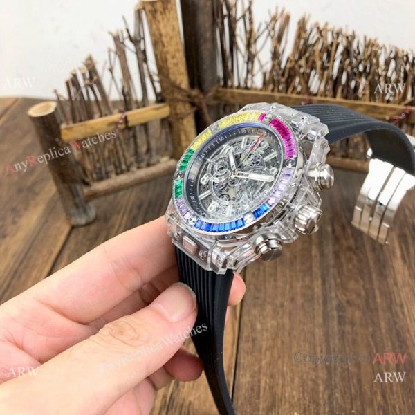 Hublot Big Bang Unico Replica Watches Rainbow Bezel Skeleton Dial Hublot Clear Watch Hublot Big Bang Unico Replica Watches Rainbow Bezel Skeleton Dial Hublot Clear Watch