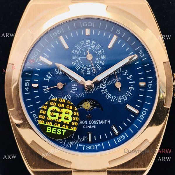 GB Factory Vacheron Constantin Overseas Perpetual Calendar Cal 1120QP Watch Rose Gold Blue Dial GB Factory Vacheron Constantin Overseas Perpetual Calendar Cal 1120QP Watch Rose Gold Blue Dial