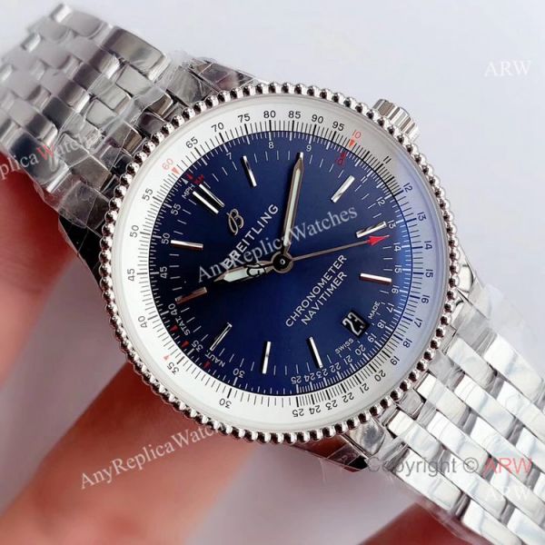 Swiss Replica Breitling Navitimer 1 Stainless Steel Blue Dial Watch 38mm Swiss Replica Breitling Navitimer 1 Stainless Steel Blue Dial Watch 38mm