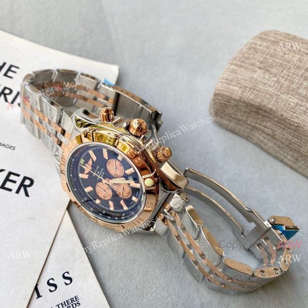 Two Tone Rose Gold Breitling Chronomat B01 Copy Watch 45mm Two Tone Rose Gold Breitling Chronomat B01 Copy Watch 45mm