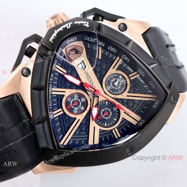 New Copy Lamborghini Spyder 9004 Chrono Watch Rose Gold Black Bezel New Copy Lamborghini Spyder 9004 Chrono Watch Rose Gold Black Bezel
