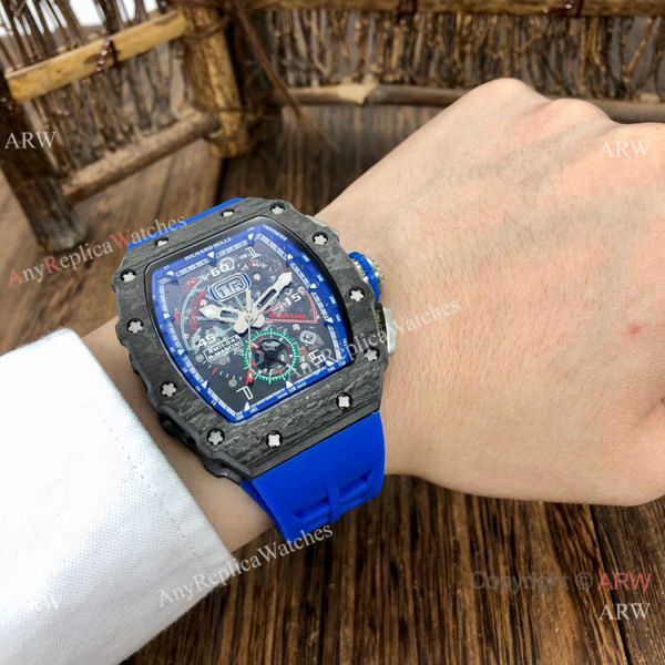 New Richard Mille rm11-04 Men Watch Carbon Case Blue Rubber Strap New Richard Mille rm11-04 Men Watch Carbon Case Blue Rubber Strap