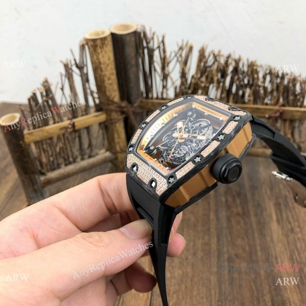SWISS Replica Richard Mille Rm055 Rose Gold Diamond Watch V2 version SWISS Replica Richard Mille Rm055 Rose Gold Diamond Watch V2 version