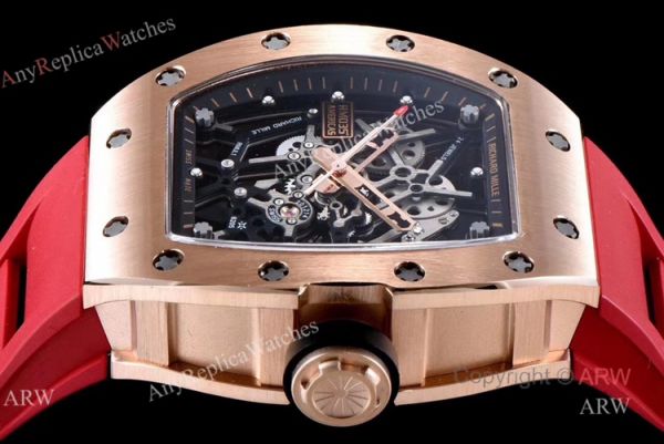 KV Factory Replica Richard Mille RM035 Americas Rose Gold Watch With Red Rubber Band KV Factory Replica Richard Mille RM035 Americas Rose Gold Watch With Red Rubber Band