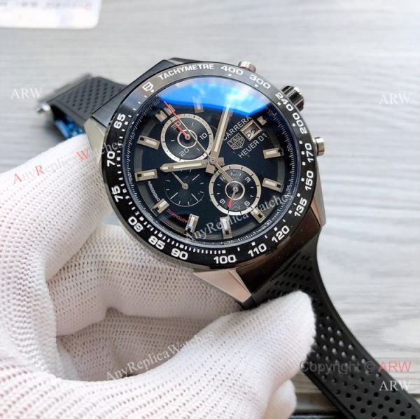 Best Quality Copy Tag Heuer Carrera Heuer 01 Watch Silver and Black Best Quality Copy Tag Heuer Carrera Heuer 01 Watch Silver and Black