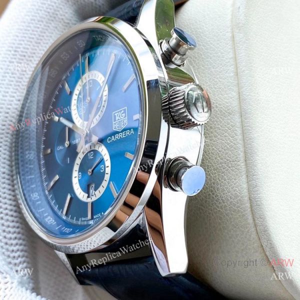 Buy Replica Tag Heuer Carrera Blue Dial Leather Strap Watches Buy Replica Tag Heuer Carrera Blue Dial Leather Strap Watches