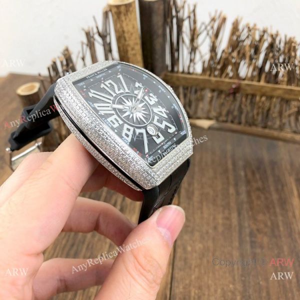 Best Copy Franck Muller Geneve Vanguard v45 Black Dial Diamond Watch Best Copy Franck Muller Geneve Vanguard v45 Black Dial Diamond Watch
