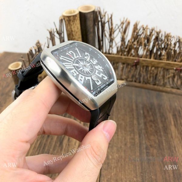 Knockoff Franck Muller Vanguard V45 Men Watch SS Black Arabic Dial Knockoff Franck Muller Vanguard V45 Men Watch SS Black Arabic Dial