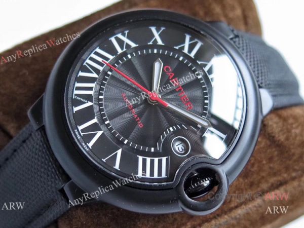 TW Factory Cartier Ballon Bleu Replica 42mm All Black Watch TW Factory Cartier Ballon Bleu Replica 42mm All Black Watch