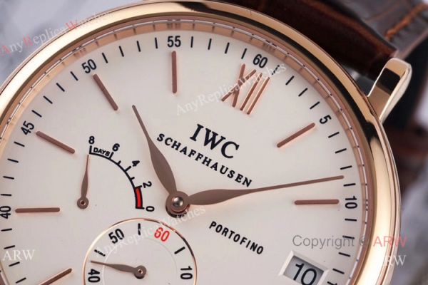 Swiss Replica IWC Schaffhausen Portofino 8 Days Power Reserve Rose Gold White Dial Watch Swiss Replica IWC Schaffhausen Portofino 8 Days Power Reserve Rose Gold White Dial Watch