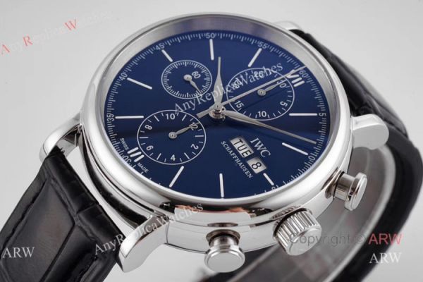 Swiss Replica IWC Portofino 150 Years Black Chronograph Watch For Men Swiss Replica IWC Portofino 150 Years Black Chronograph Watch For Men