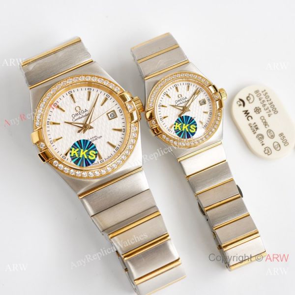 Swiss Quality Replica Omega Double Eagle Constellation Couple Watch Diamond Bezel New Face Swiss Quality Replica Omega Double Eagle Constellation Couple Watch Diamond Bezel New Face
