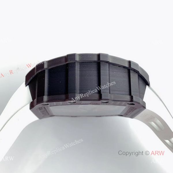 KV Factory V2 Upgraded Carbon Richard Mille Skeleton RM011 White Rubber Band Replica Watches KV Factory V2 Upgraded Carbon Richard Mille Skeleton RM011 White Rubber Band Replica Watches