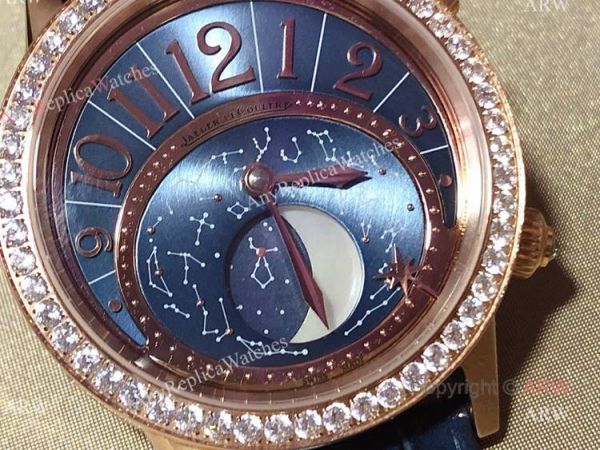 New Replica Jaeger-Lecoultre Rendez-Vous Moon Serenity Rose Gold Blue Dial Diamond Watch 36mm New Replica Jaeger-Lecoultre Rendez-Vous Moon Serenity Rose Gold Blue Dial Diamond Watch 36mm