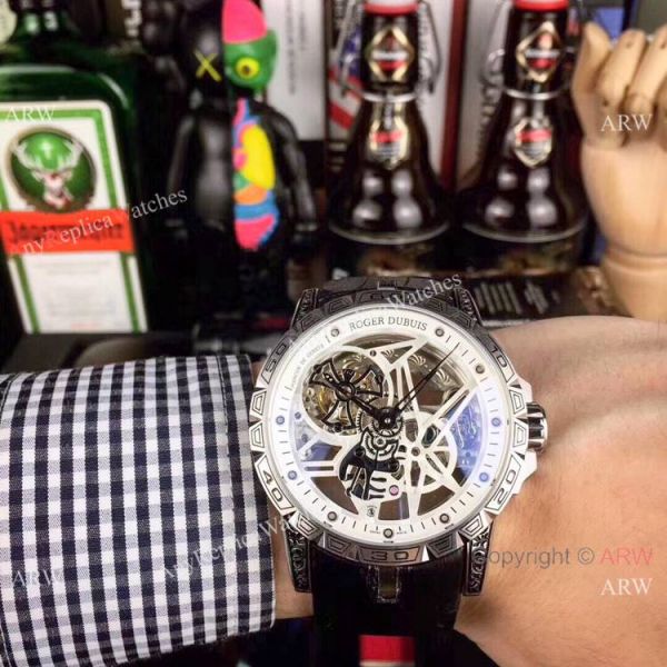 Copy Roger Dubuis Excalibur 46 Tourbillon Watches Rose Gold Tattoo Copy Roger Dubuis Excalibur 46 Tourbillon Watches Rose Gold Tattoo