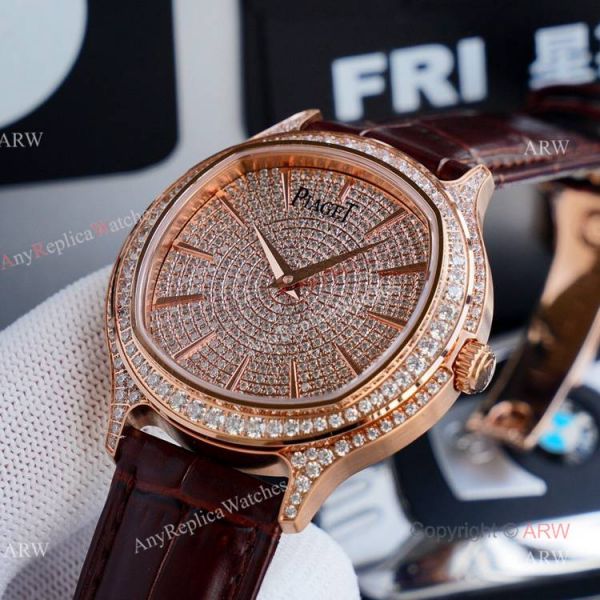 Swiss Grade Replica Piaget Black Tie Rose Gold Diamond Mens Automatic Watches Swiss Grade Replica Piaget Black Tie Rose Gold Diamond Mens Automatic Watches