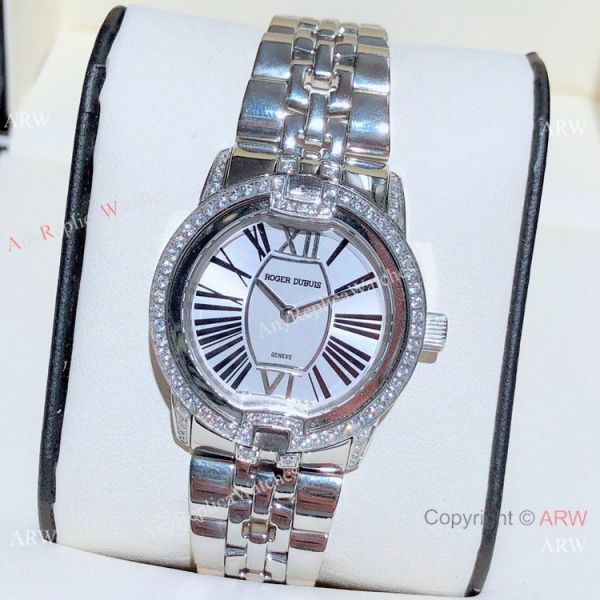 Copy Roger Dubuis Velvet Lady Watches Stainless Steel Blue Dial Copy Roger Dubuis Velvet Lady Watches Stainless Steel Blue Dial