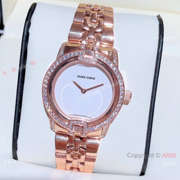 Copy Roger Dubuis Velvet Quartz Watches Rose Gold Black Dial Copy Roger Dubuis Velvet Quartz Watches Rose Gold Black Dial