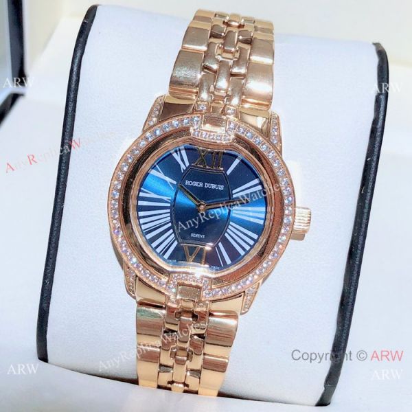 Copy Roger Dubuis Velvet Women Watches Silver Dial Rose Gold Copy Roger Dubuis Velvet Women Watches Silver Dial Rose Gold