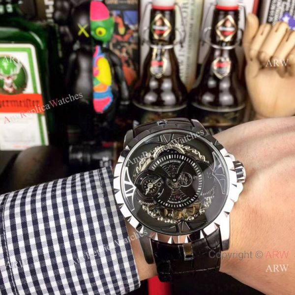 Copy Roger Dubuis Excalibur Quatuor Watches SS Blue Dial Copy Roger Dubuis Excalibur Quatuor Watches SS Blue Dial
