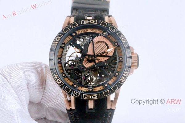 High Quality Roger Dubuis Excalibur Aventador S Rose Gold Watches 46mm High Quality Roger Dubuis Excalibur Aventador S Rose Gold Watches 46mm