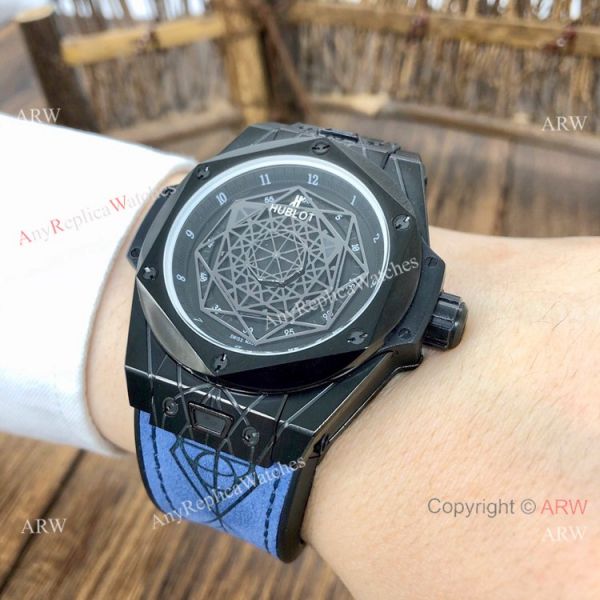 Best Replica Hublot Big Bang Sang Bleu II Watches Blacksteel Blue Gummy Strap Best Replica Hublot Big Bang Sang Bleu II Watches Blacksteel Blue Gummy Strap