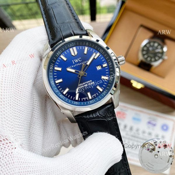 New Copy IWC Aquatimer Black Dial Leather Strap Watch New Copy IWC Aquatimer Black Dial Leather Strap Watch