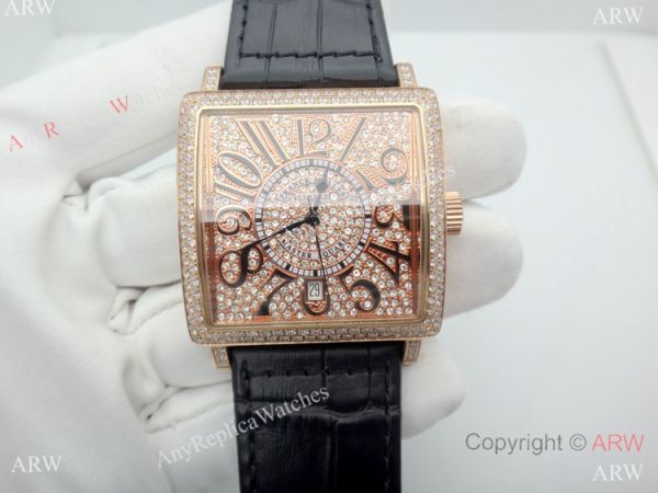 Replica Franck Muller Master Square Watch Rose Gold Full Diamond Automatic Replica Franck Muller Master Square Watch Rose Gold Full Diamond Automatic