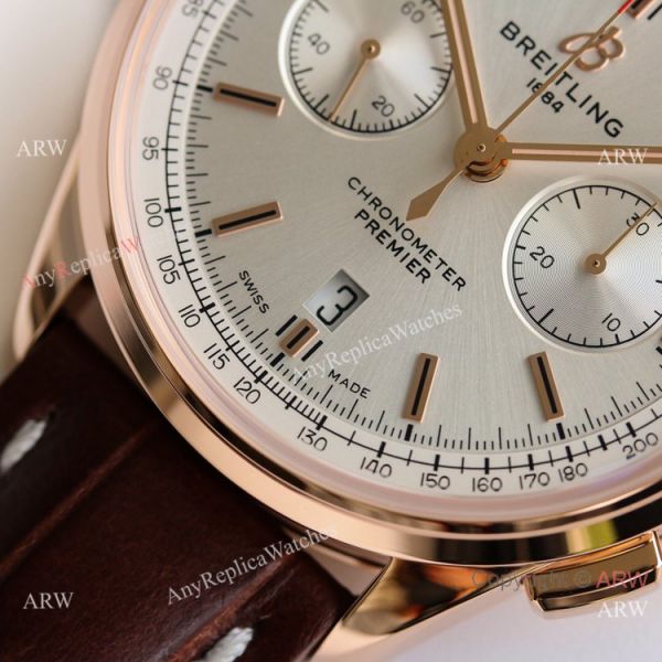 GF Factory Breitling Premier Chronograph B01 Watch A7750 Rose Gold GF Factory Breitling Premier Chronograph B01 Watch A7750 Rose Gold