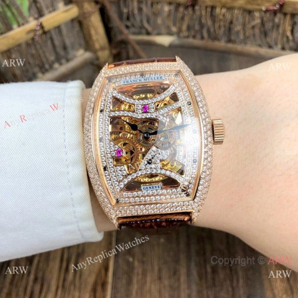 Copy Franck Muller Geneve Skeleton Watch Rose Gold Diamond Copy Franck Muller Geneve Skeleton Watch Rose Gold Diamond