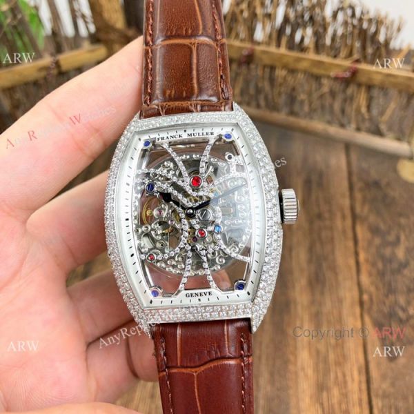 Franck Muller Cintree Curvex Skeleton Rose Gold Diamond Watches Best Replica Franck Muller Cintree Curvex Skeleton Rose Gold Diamond Watches Best Replica