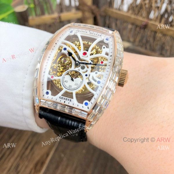 New Copy Franck Muller Cintree Curvex Skeleton Diamond Baguette Watches New Copy Franck Muller Cintree Curvex Skeleton Diamond Baguette Watches