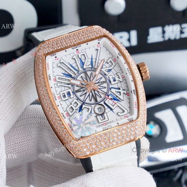 Clone Franck Muller Vanguard Yachting Silver Diamond Watches Automatic Clone Franck Muller Vanguard Yachting Silver Diamond Watches Automatic
