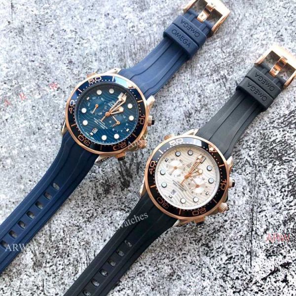 Omega Seamaster 300M Chronograph 2-Tone Rose Gold Omega Clone Watch Omega Seamaster 300M Chronograph 2-Tone Rose Gold Omega Clone Watch