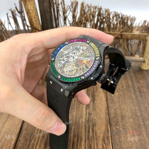 1:1 Swiss Replica Hublot Tourbillon Skeleton Big Bang Black Rainbow Watch 1:1 Swiss Replica Hublot Tourbillon Skeleton Big Bang Black Rainbow Watch