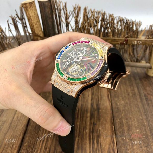 1:1 Quality Replica Hublot Tourbillon Skeleton Rose Gold Rainbow Watch 1:1 Quality Replica Hublot Tourbillon Skeleton Rose Gold Rainbow Watch